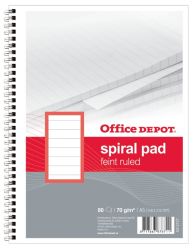 Office Depot 70gsm 80 Sheet Ruled A5 Spiral Notebook 5 pk