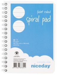 niceday A6 60gsm 50 sheet 2 hole puched Ruled Notebook 10 pk