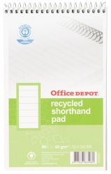 Office Depot 80 Sheets 60 Gsm Soft Covered Shorthand Pad 125X200mm 10 pk   95 Recycled
