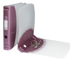 Hermes Polypropylene Mini Lever Arch Files A4 Metallic Pink