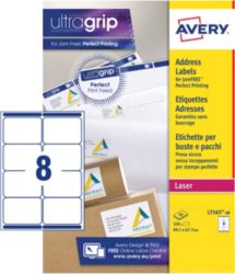 Avery Laser BlockOut Addressing Labels 991 x 677mm 8 Label Per Sheet 40 Sheets Per Pack L7165 40 