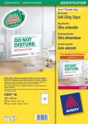 Avery L7079 10 Removable Self Cling Signs 135x190mm White 20pk 