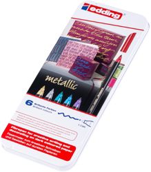 Edding 1200 Metallic Fibre Pens Pack of 6