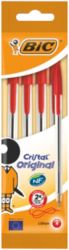 Bic Cristal Pens Medium Point Red Pack of 4