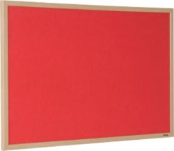 Niceday Wood Framed Felt Notice Board Red 900H x 1200Wmm