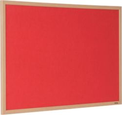 Niceday Wood Framed Felt Notice Board Red 600H x 900Wmm