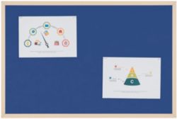 Niceday Wood Framed Felt Notice Board Blue 900H x 1200Wmm