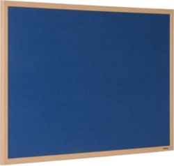 Niceday Wood Framed Felt Notice Board Blue 600H x 900Wmm