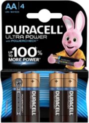 Duracell Ultra Power MX1500 Alkaline AA Batteries Pack of 4 