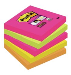 Post it Super Sticky Notes 76 x 76mm Neon Pack of 5 