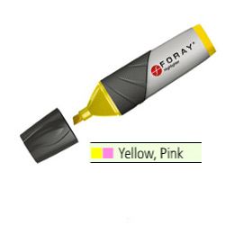 Foray Recycled Highlighters Yellow Pink Pack of 2