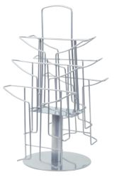 Alba Literature table display rotative 6xA4 compartment silver