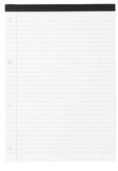 Niceday A4 60gsm 80 Sheet Margined Punched Ruled Refill Pad 5 pk
