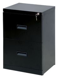 RS PRO 2 Drawer Self Assembly Steel Filing Cabinet Black