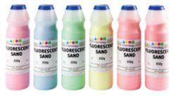 Fluorescent Art Sand Blue Red Yellow Pink Green and Orange 6 x 350g