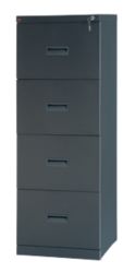 RS PRO 4 Drawer Self Assembly Steel Filing Cabinet Black