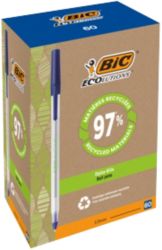 Bic Ballpoint Ecolution Stick Pens Blue Pack of 60