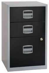 Bisley 2 Drawer A4 Filing Cabinet Black Silver 672H x 413W x 400D mm