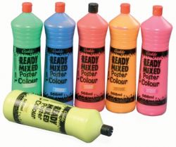 Ocaldo Fluorescent Ready Mixed Poster Colour Paint 6 pk