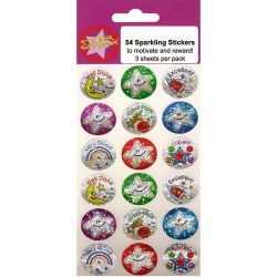 Motivation Sparkling Well Done Stickers 54 Stickers per Pack