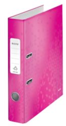 Leitz Wow 180 Lever Arch File A4 52mm Pink
