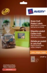 Avery L7110 20 Brown Kraft Product Labels 62 x 42mm 18 Labels per Sheet L7110 20 