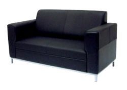 Concept 2 Seater Reception Sofa Leather Faced