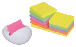 Post it White Stone Shaped Z Note Dispenser with a Pack of 12 Z Notes