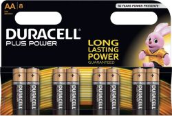 Duracell Power Plus Alkaline 15V AA Batteries Pack of 8 