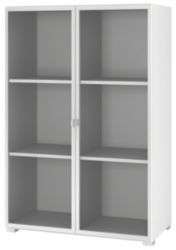 Variate 1192mm High Cupboard With Tempered Glass Doors
