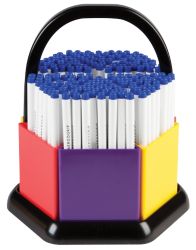 Swash Komfigrip Handwriting Pens in a Classroom Organiser  Blue Pack of 180