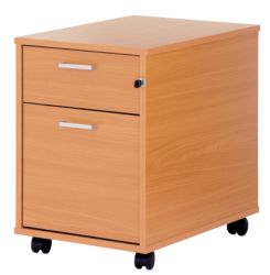 Classic Plus 2 Drawer Mobile Pedestal Beech 408W x 51D x 530H cm