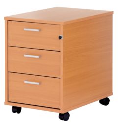 Classic Plus 3 Drawer Mobile Pedestal Beech 408W x 51D x 530H cm