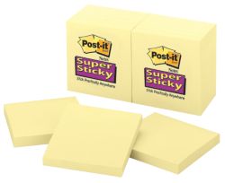 Post it Super Sticky Canary Yellow Notes 76 x 76 Pack of 12 