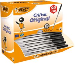 Bic Cristal Medium Value Pack Black Ink Pack of 90  10 Free