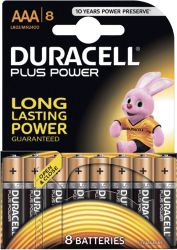 Duracell Power Plus Alkaline 15V AAA Batteries Pack of 8 