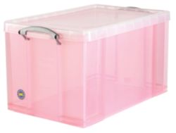 Really Useful Box Translucent Pink 84 Litre