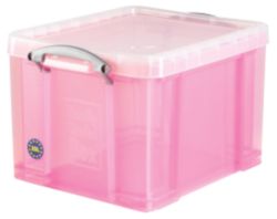 Really Useful Plastic Storage Box 310H x 390W x 480D mm 35 Litre Pink