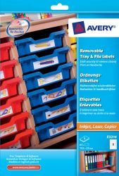 Avery E3214 Removable Tray File Labels 8 Labels per Sheet