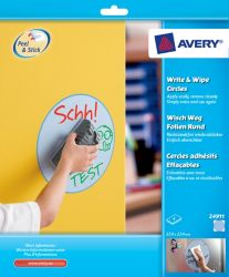 Avery 24911 Write and Wipe Blue Circle Stickers 4 Labels per Pack
