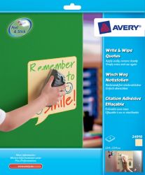 Avery 24910 Write and Wipe Yellow Quote Stickers 4 Labels per Pack