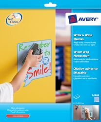 Avery 24909 Write and Wipe Blue Quote Stickers 4 Labels per Pack