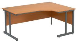 Classic Plus Right Hand Ergo Desk Beech 160W x 80D x 72H cm return 120W x 60D x 72H cm 