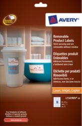 Avery L7107REV Removable Product Labels 62 x 42mm 18 Labels per Sheet L7107REV 20 