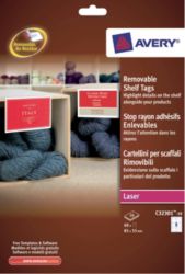 Avery Removable Shelf Tags 85 x 55mm 6 Tags per Sheet C32301 10