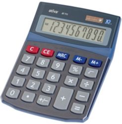 Ativa AT711 Desktop Calculator 10 Digit Battery Solar Powered Pack of 25