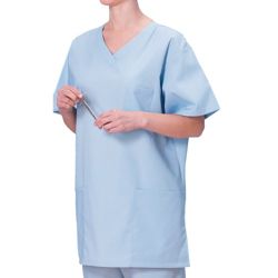 Alexandra Scrub Tunic Pale Blue Size L Personalised