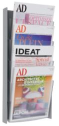 Alba Wall Mounted Display 4 X A4 Pockets Grey