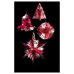 Single 30cm Red Silver Foil Decorations