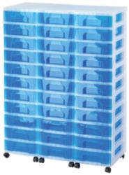 Really Useful Storage Unit 33 x 7L Clear Tower Blue Drawers